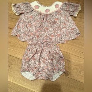 Fall Pumpkin Floral Kids Romper Set